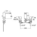 A-1303-130 ก๊อกผสมอ่างล้างหน้า ชนิด 3 รู รุ่น Acacia Evolution (พร้อมสะดืออ่างและสต็อปวาล์ว)