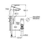 A-3901-101-50 ก๊อกผสมอ่างล้างหน้า รุ่น Active (พร้อมสะดืออ่างและสต็อปวาล์ว)