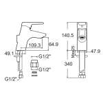 A-3907-100 ก๊อกผสมอ่างล้างหน้า รุ่น Active ll (พร้อมสะดืออ่างและสต็อปวาล์ว)