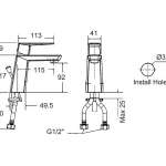 A-6901-100 ก๊อกผสมอ่างล้างหน้า รุ่น Ventuno (พร้อมสะดืออ่างและสต็อปวาล์ว)