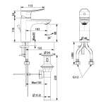 F10901-CHACT ก๊อกผสมอ่างล้างหน้า รุ่น Milano (พร้อมสะดืออ่างและสต็อปวาล์ว)