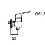 A-0312-300 ก๊อกผสมยืนอาบแบบติดผนัง พร้อมชุดฝักบัว รุ่น Cygnet