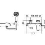 A-6811-200 ก๊อกผสมอ่างอาบน้ำและยืนอาบแบบติดผนัง พร้อมชุดฝักบัวสายอ่อน รุ่น IDS
