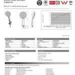 A-6044-HS ชุดฝักบัวสายอ่อน 5 ฟังก์ชั่น พร้อมสายและขอแขวน รุ่น Milano