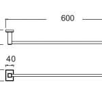 K-2501-46-N ราวแขวนผ้า 60 ซม. รุ่น Concept Square
