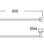 K-2801-46-N ราวแขวนผ้า 60 ซม. รุ่น Concept Round