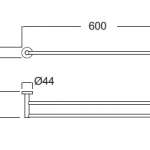 K-2801-52-N ราวแขวนผ้าคู่ 60 ซม. รุ่น Concept Round