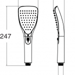 A-6015-HS ฝักบัว 2 ฟังก์ชั่น พร้อมสายและขอแขวน รุ่น Smart