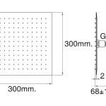 A-952-233 ฝักบัวเรนชาวเวอร์ ขนาด 300 X 300 mm. พร้อมก้าน รุ่น Slim 