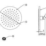 F40004-CHADY หัวฝักบัวเรนชาวเวอร์ทองเหลือง แบบกลม ขนาด 8 นิ้ว (ไม่รวมก้านฝักบัว)