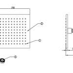 F40007-CHADY หัวฝักบัวเรนชาวเวอร์ทองเหลือง แบบเหลี่ยม ขนาด 200 x 200 mm. (ไม่รวมก้านฝักบัว)