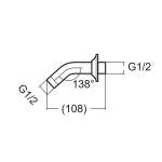 A-6022-974-845 ก้านฝักบัวก้านแข็ง