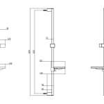 F40013-CHADY ราวปรับระดับทรงเหลี่ยม พร้อมที่วางสบู่ (ไม่รวมชุดฝักบัวสายอ่อน)