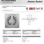 A-8200-N ตะแกรงดักกลิ่นพร้อมฝาครอบ - สแตนเลส หน้าแปลน 3.5 นิ้ว 