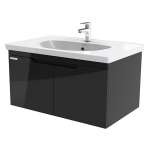 CLBF80V-BHAF ตู้เฟอร์นิเจอร์แบบแขวนผนัง รุ่น Neo Modern 80V สี Black Hi-Gloss