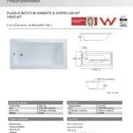 70020-WT อ่างอาบน้ำแบบฝังพร้อมสะดือป๊อปอัพ รุ่น Plaza-S 