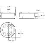 70210R-WT อ่างอาบน้ำแบบตั้งพื้น 1.7 m. รุ่น IDS Round 