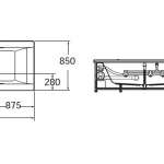 8290100-WT อ่างอาบน้ำระบบน้ำวน พร้อมหมอน รุ่น Plaza