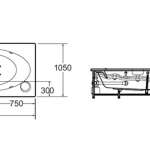 7212-WT อ่างอาบน้ำระบบน้ำวน พร้อมอัดอากาศ รุ่น Nagoya 