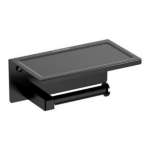 K-0498-84-BK ที่ใส่กระดาษชำระ พร้อมชั้นวาง สี Matte Black รุ่น Concept Square  0