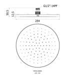 FJVHS-144ZAS หัวฝักบัวทรงกลมขนาด 10" 