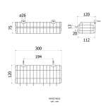 HW102-W102 ตะแกรงอเนกประสงค์แบบติดผนัง ขนาด 120 x 300 x 75 mm.
