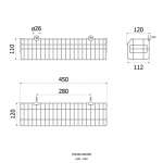 HW102-W102B ตะแกรงอเนกประสงค์แบบติดผนัง ขนาด 120 x 450 x 110 mm.