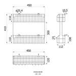 HW102-W102E ตะแกรงอเนกประสงค์ 2 ชั้น แบบติดผนัง ขนาด 120 x 450 x 410 mm.