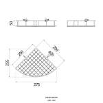 HW103-W103A ตะแกรงอเนกประสงค์ ทรงโค้งเข้ามุม แบบติดผนัง ขนาด 200 x 275 x 50 mm.
