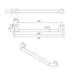FBVHC-TS790G ราวทรงตัวสเตนเลส เส้นผ่านศูนย์กลาง 32 mm. ขนาด 600 mm.