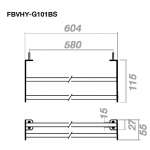 FBVHY-G101BS ราวแขวนผ้า 2 ชั้น ยาว 600 mm.แบบติดผนัง รุ่น Skin