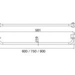 FBVHY-C600AP ราวแขวนผ้า ยาว 600 mm.แบบติดผนัง