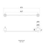 FBVHB-B101AS ราวแขวนผ้า ยาว 600 mm.รุ่น Bambola 