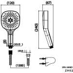 คลิกเลย COTTO ฝักบัวพร้อมสาย 3 ฟังก์ชั่น รุ่น BRENTA