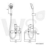 WS-0182 CS ก๊อกผสมลงอ่างอาบน้ำ แบบติดผนัง พร้อมฝักบัวอาบน้ำ รุ่น CHAOPHRAYA 