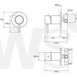 WS-0112 วาล์วผสมฝักบัว แบบฝังผนัง รุ่น CHAOPHRAYA 
