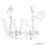 WS-0382CS3 ก๊อกผสมลงอ่างอาบน้ำ แบบติดผนัง พร้อมฝักบัวอาบน้ำ รุ่น WANG 