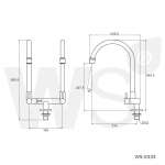WS-0333 ก๊อกซิงค์เดี่ยว 2 คอ แบบตั้งพื้น รุ่น WANG