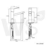WS-1950M ก๊อกอ่างล้างหน้าน้ำผสม รุ่น SQUARE