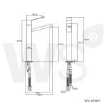 WS-1950H ก๊อกอ่างล้างหน้าน้ำผสม ทรงสูง รุ่น SQUARE