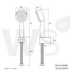 WS-8130PB ฝักบัวอาบน้ำ สีดำ 2.5 นิ้ว