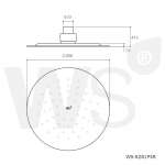 WS-8281PSR หัวฝักบัวสแตนเลส แบบสปา กลม 8 นิ้ว