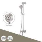 WS-8402 สไลด์บาร์สแตนเลส พร้อมฝักบัวอาบน้ำและวาล์วฝักบัว (สำหรับติดตั้งกับเครื่องทำน้ำอุ่น) 0