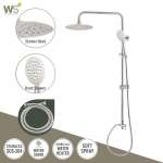 WS-8099H ฝักบัวเรนชาวเวอร์น้ำอุ่น หัวฝักบัวกลม 8 นิ้ว พร้อมฝักบัวมือถือสแตนเลส 4 นิ้ว 0