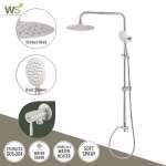 WS-8099V ฝักบัวเรนชาวเวอร์น้ำอุ่น หัวฝักบัวกลม 8 นิ้ว พร้อมฝักบัวมือถือสแตนเลส 4 นิ้ว 0