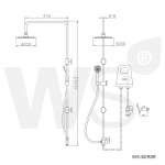 WS-8098R ฝักบัวเรนชาวเวอร์น้ำอุ่น หัวฝักบัวกลม 8 นิ้ว พร้อมฝักบัวมือถือสแตนเลส 2.5 นิ้ว