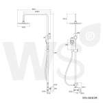 WS-8083R ฝักบัวเรนชาวเวอร์น้ำอุ่น หัวฝักบัวกลม 8 นิ้ว พร้อมฝักบัวมือถือสแตนเลส 2.5 นิ้ว
