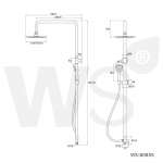 WS-8085S ฝักบัวเรนชาวเวอร์น้ำอุ่น หัวฝักบัวเหลี่ยม 8 นิ้ว พร้อมฝักบัวมือถือสแตนเลส 2.5 นิ้ว