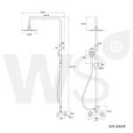 WS-8069 ฝักบัวเรนชาวเวอร์ผสม หัวฝักบัวกลม 8 นิ้ว ฝักบัวมือถือสแตนเลส 2.5 นิ้ว 