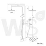 WS-8071L ฝักบัวเรนชาวเวอร์ผสม หัวฝักบัวกลม 10 นิ้ว พร้อมฝักบัวมือถือสแตนเลส 2.5 นิ้ว